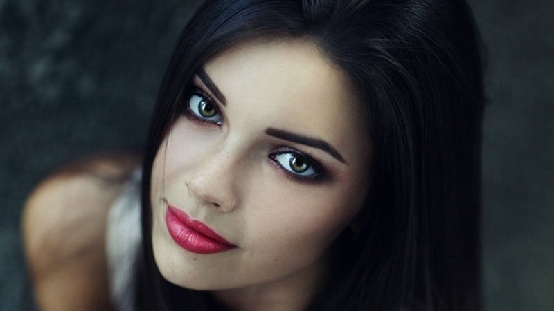 brunette, face, model, woman