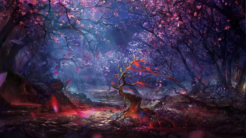 colorful, digital, arts, forest