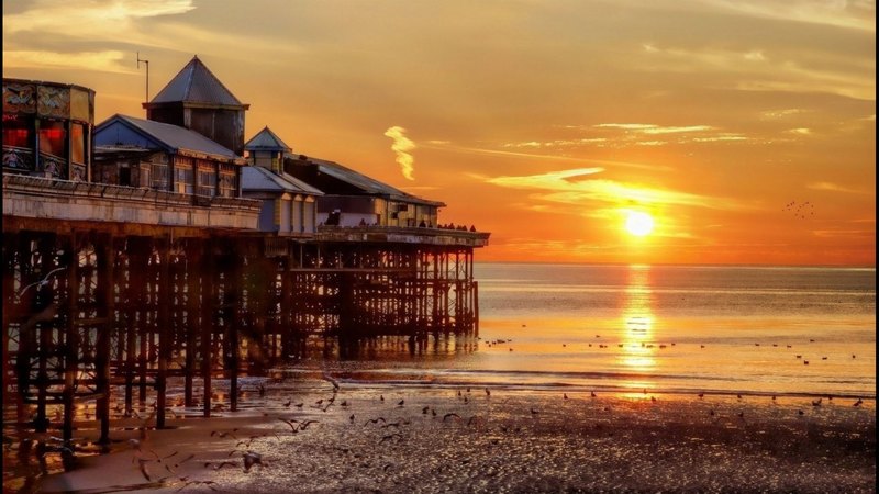 beach, stalls, pier, hdr, sunset, sea