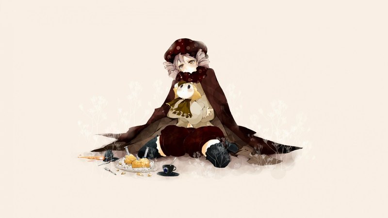 cute, cake, coat, anime, doll, sad, girl, lonely