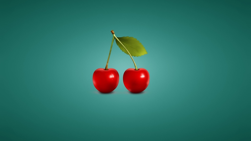 red, fruit, vara, summer, minimalistic, blue, cherry, cirese