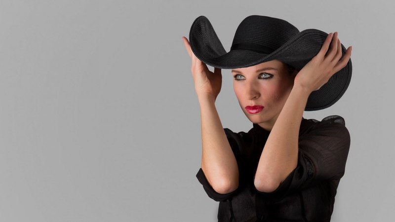 black shirt, cowgirl, girl, hat