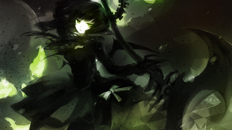 cool, green, dark, anime girl, lady