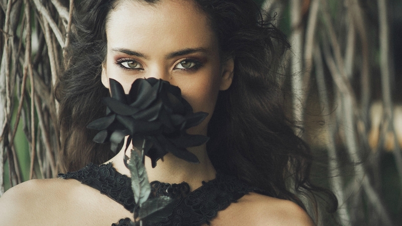 black, models, roses, fashion, people