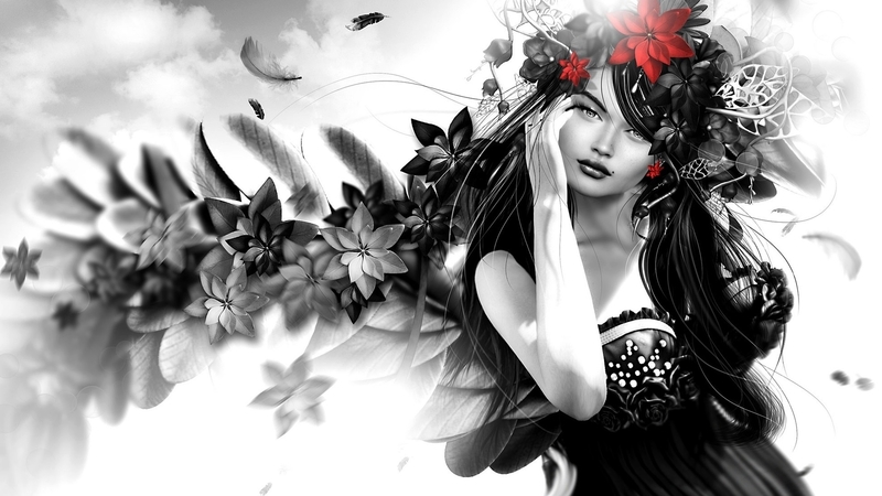 draw, art, red, fantasy, paintings, people, black