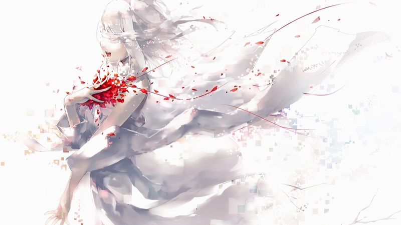 fantasy, girl, anime, blood