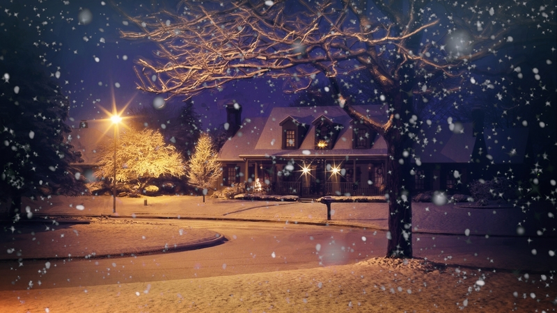 house, nature, trees, snow