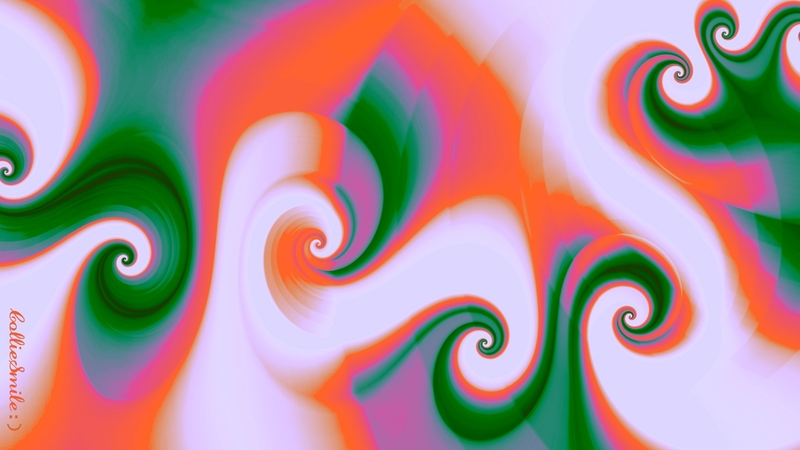 green, orange, whirls, swirls, spirals, white, abstract