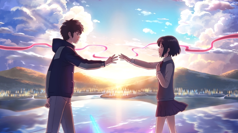 anime guy, anime couple, couple, crying, anime, kimi no na wa, smile ...