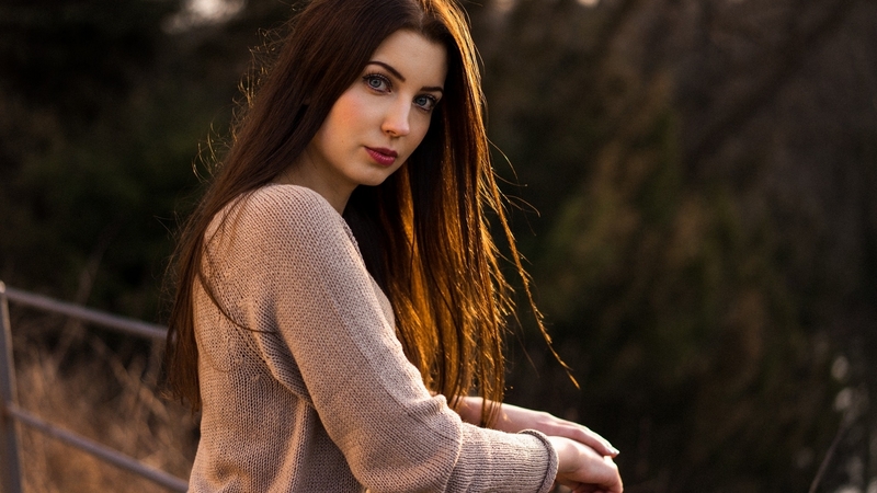 brunette, face, model, woman