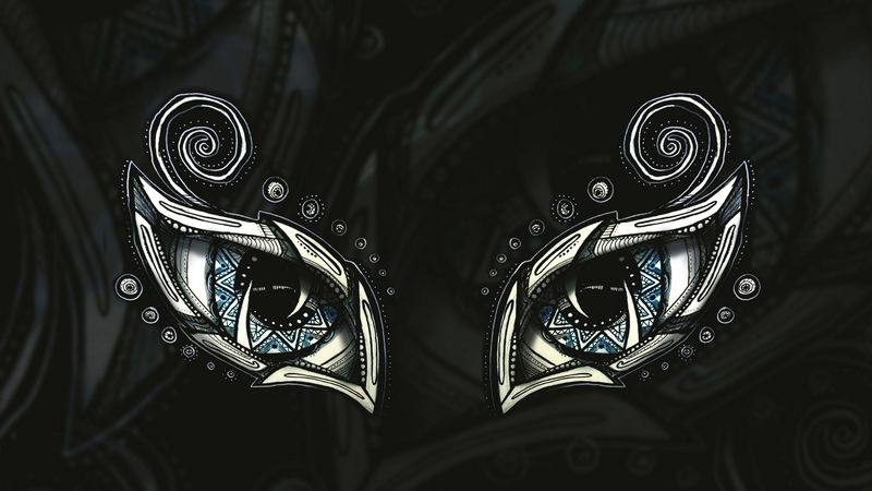 eyes, doodles, art, 4k