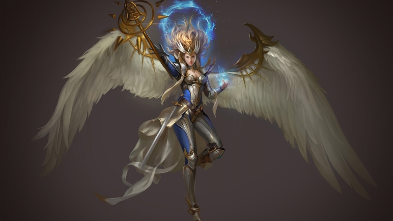 angel, frumusete, wings, fantasy, luminos, huntborn studio, girl