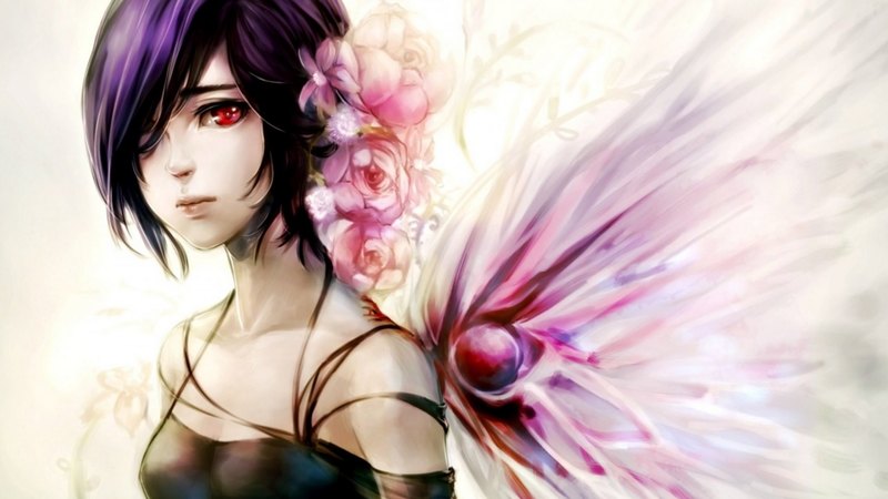 wings, angel, manga, black, tokyo kushu, kirishima touka, girl, anime, armelia, white, pink