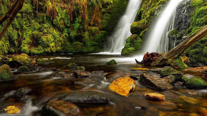 rocks, waterfall, nature, england