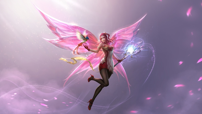 junt, wings, fantasy, girl, bird, pasari, pink, fairy, luminos
