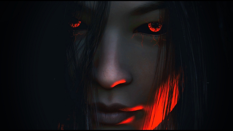 girl, red eyes, witch, witchcraft