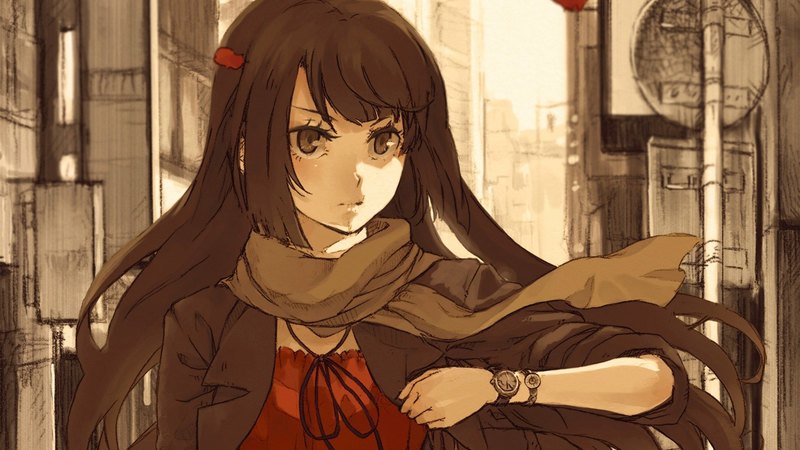 pretty, emotional, brown eyes, anime, lovely, manga, beautiful, amazing, gorgeous, serious, brown hair, awesome, long hair, original, anime girl