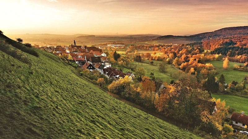 meadow, hill, autumn, nature