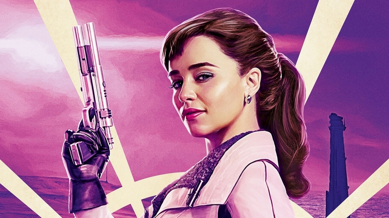 poster, movie, emilia clarke, fantasy, girl, purple, actress, a star wars history, solo, qira, pink