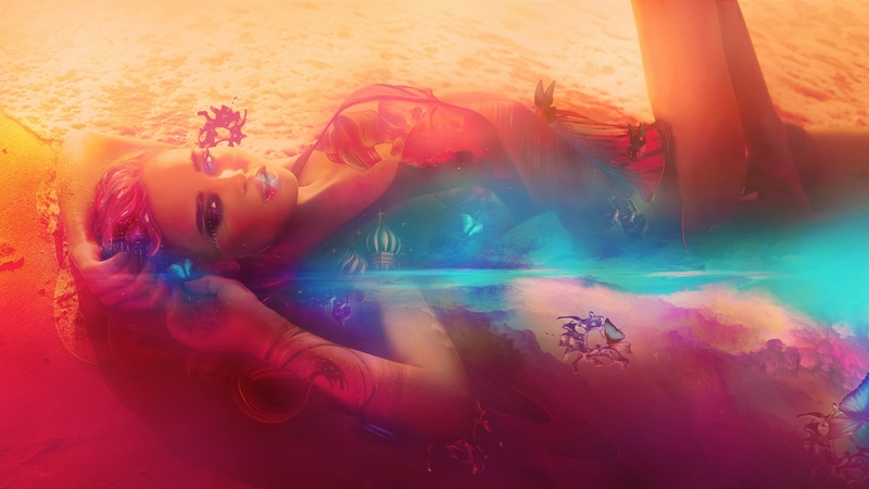 sand, girl, model, beach, colorful, beauty