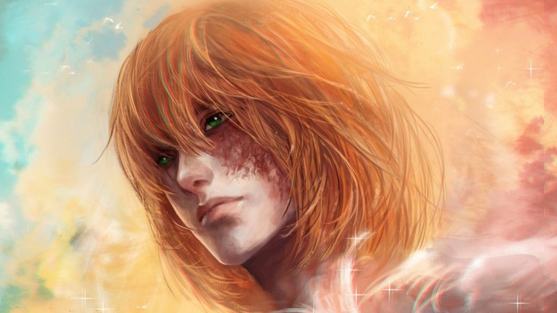 art, orange, rikamello, green eyes, manga, man, mihael keehl, fantasy, death note, anime, digital