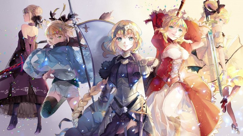 red, dress, beautiful, woman, sweet, anime, beauty, anime girl, long hair, sword, blue, art, female, lovely, black, blonde hair, soft, cute, girl, lady