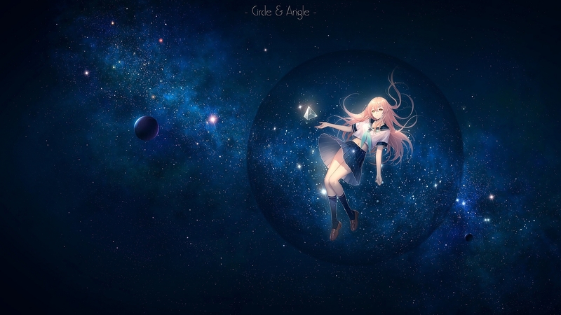 tidsean, planet, girl, anime, manga, pink, blue