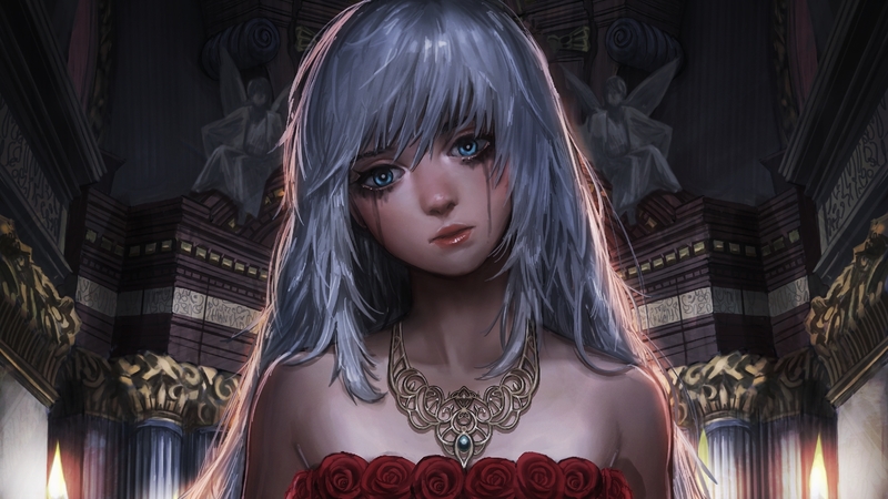 hair, anime, girl, cry