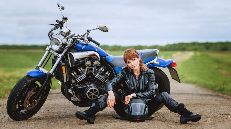 girl, model, diana lipkina, road, woman, motorcycle