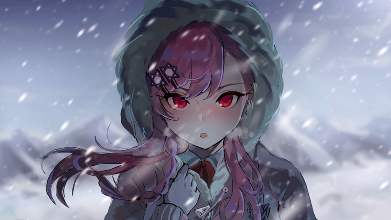 girl, abstract, snow, fantasy, winter