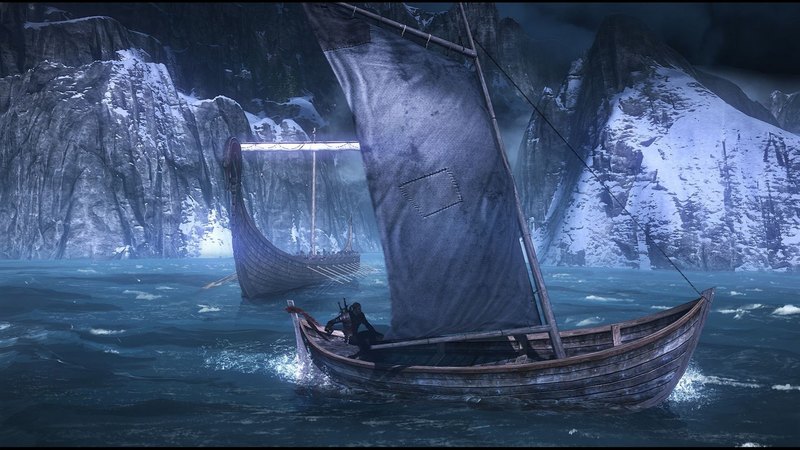 fantasy, water, boat, the witcher, game