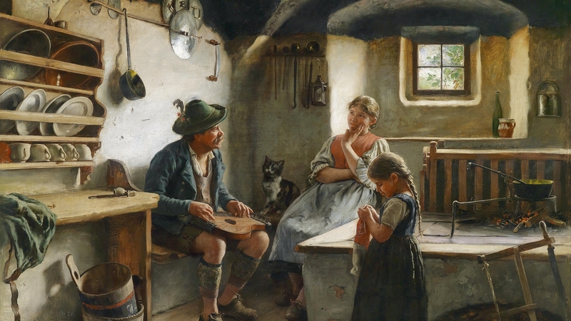 art, emil rau, man, singer, woman, stockings, people, painting, copil, child