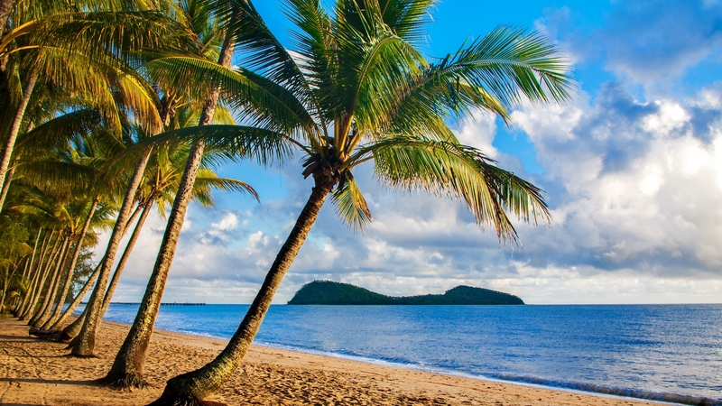 exotic, tourism, ocean, travel, beautiful, sky, palms, sea, beach, paradise, summer, australia, sands