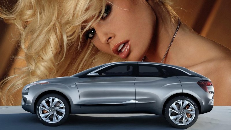 woman, make up, car, chain