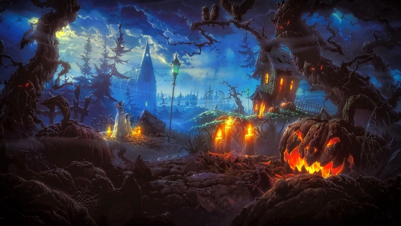 fear, candle, autumn, dark, halloween, mist, enchanted, night