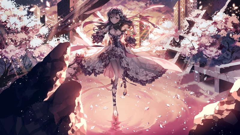 color, girl, anime, music