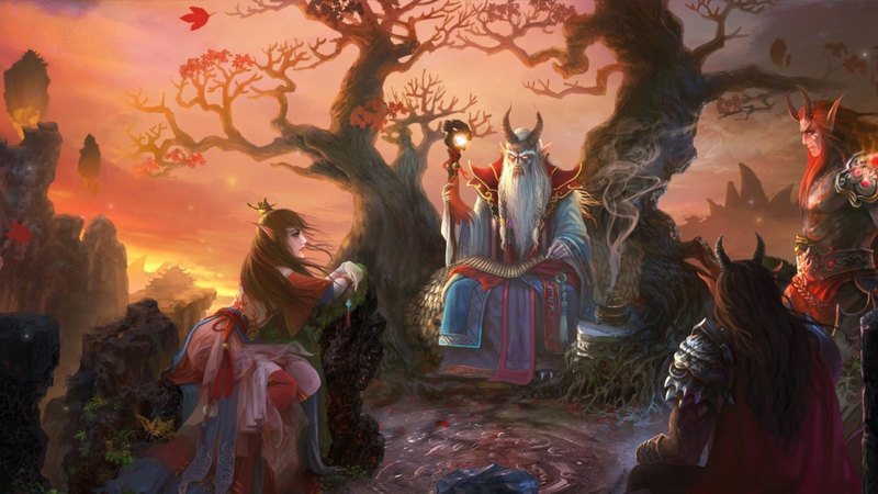 art, fantasy, king, elf, trees