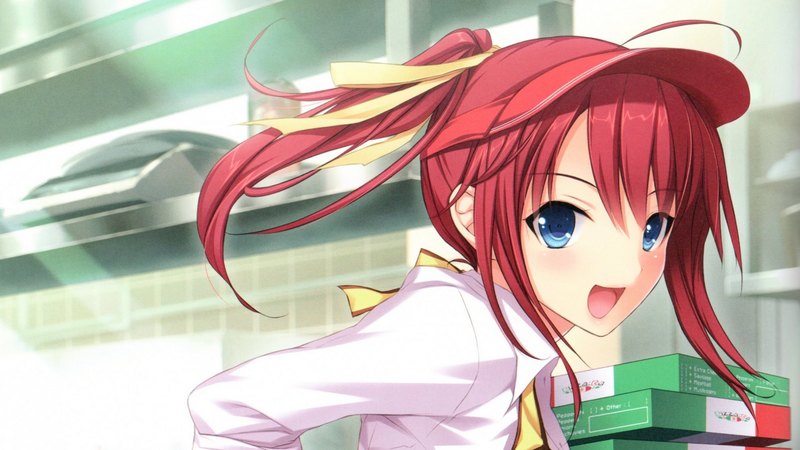 cute, redheads, anime, blush