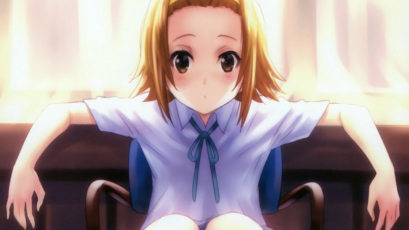 tainaka ritsu, pretty, adorable, sweet, nice, anime, anime girl, shirt, k  on, k on, female, lovely, brown hair, ritsu, ribbon, brown eyes, tainaka, short hair, cute, kawaii, girl, kon