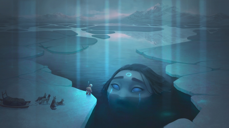 jesse winchester, mermaid, winter, blue, creature, view from the top, luminos, iarna, water, fantasy, ice