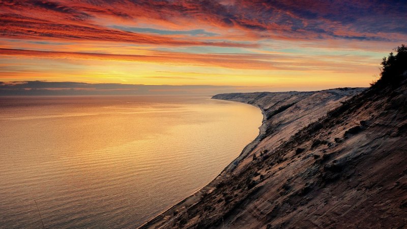 hdr, sunset clouds, sea, coast