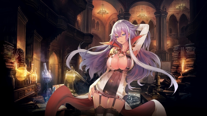 anime, witch, cg, girl, game, long hair, sexy