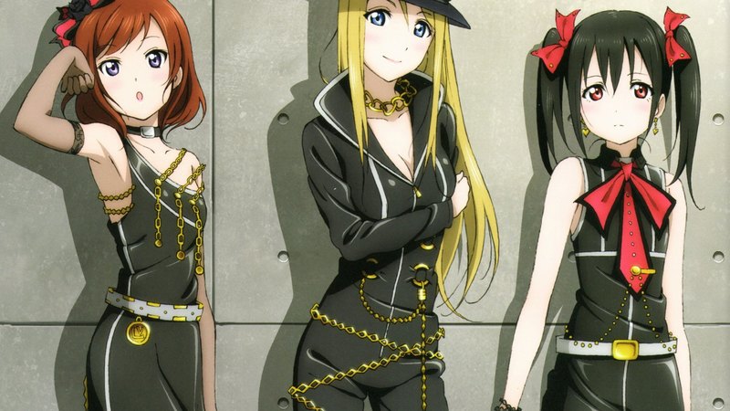 dress, blond, beautiful, group, twin tail, anime, hot, beauty, anime girl, long hair, team, black hair, female, twintail, brown hair, ribbon, black, blonde, blonde hair, twintails, sexy, twin tails, blond hair, cute, girl