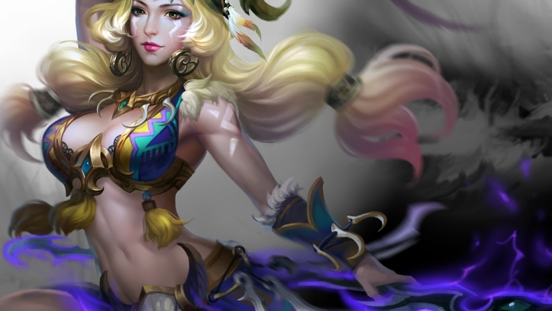 skull, blue, ming tong, fantasy, luminos, girl