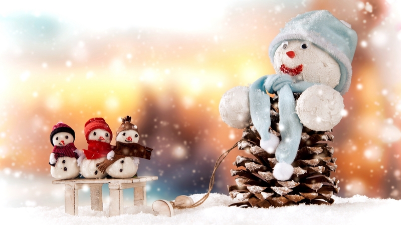 pretty, art, snowman, winter