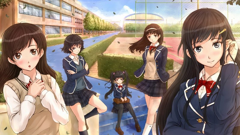 school, uniform, girls, orginal, long hair