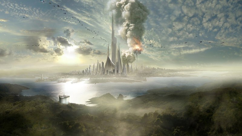 water, smoke, fantasy, city