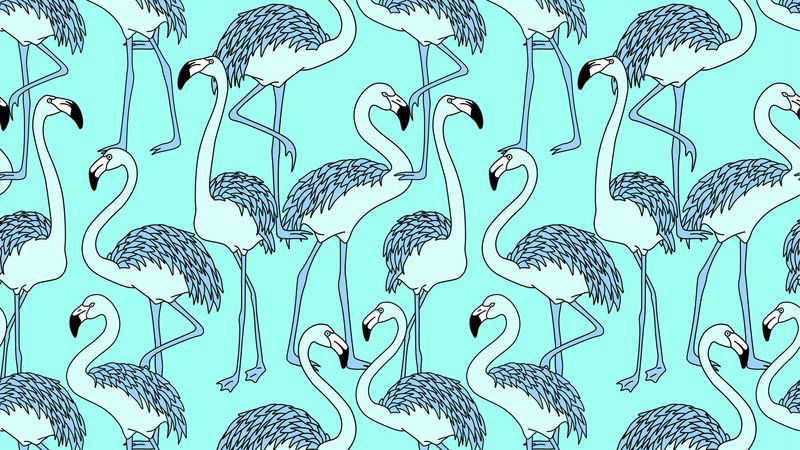 flamingos, art, patterns, texture, birds, 4k