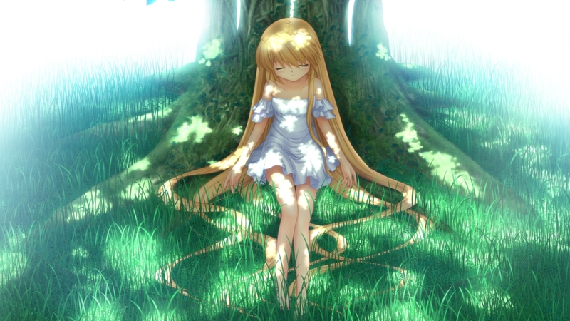 nature, sleep, girl, anime