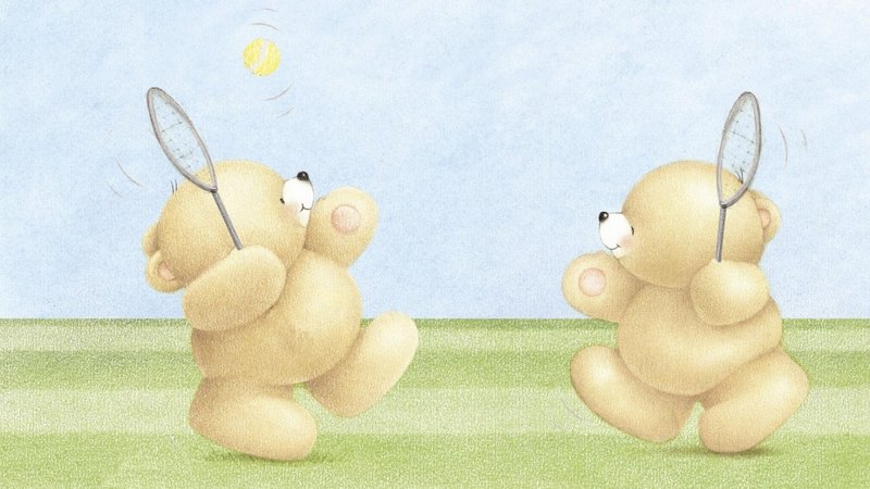 cute, summer, game, teddy bear, tennis, play, card